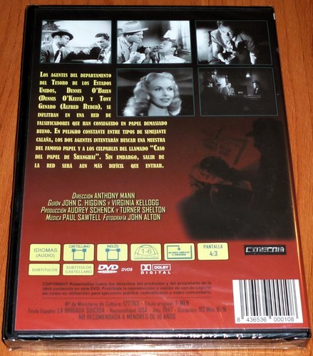 LA BRIGADA SUICIDA / T-Men , 1947 (DVD) English . Español - Precintada . Sealed - Bild 2 von 3