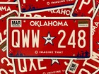 Authentic 2021 Oklahoma License Plate New Style Star 46 State Flag Imagine That