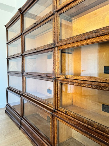 Antique 1910s Barrister Cabinets - Legal Book Shelves - Tiger Oak - Macey Co. - Picture 6 of 10