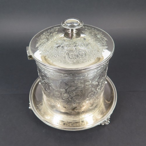 A Good Vintage Nicely Etched Ice Bucket With Lid - Picture 3 of 7