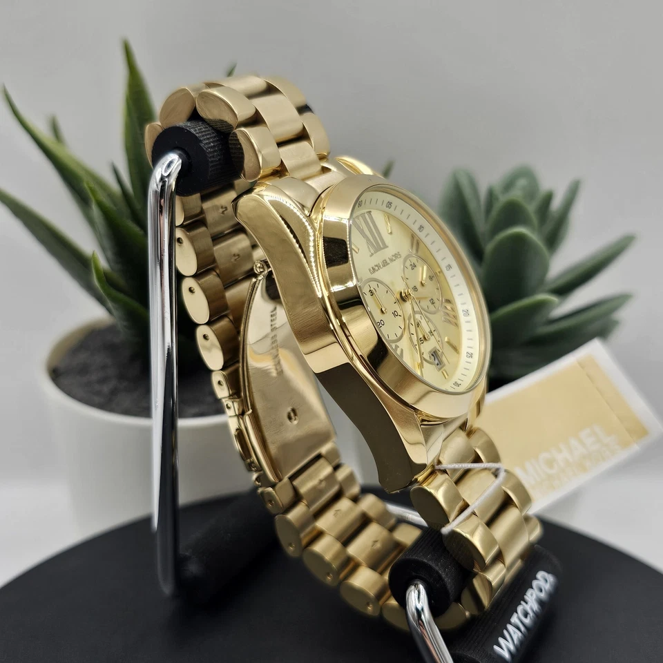 NEW MICHAEL KORS MK5605 WOMENS WATCH GOLD TONE BRACELET GOLD DIAL GOLD CASE - Image 3 of 4