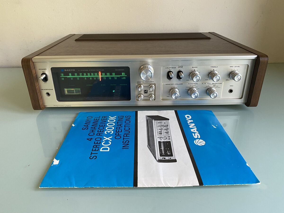 Sanyo DCX-3000K Four Channel Stereo Receiver & Manual Made Sanyo DCX-3000K Four Channel Stereo Receiver & Manual Made