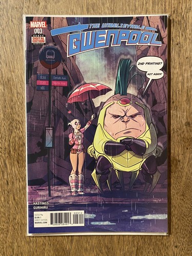 Marvel UNBELIEVABLE GWENPOOL #3 (2016) Second Print Variant MODOK - Ship Gemini - Picture 2 of 7