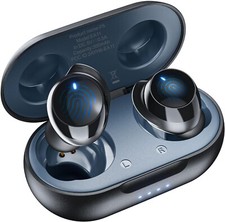Bluetooth Wireless Earbuds, IPX5 Waterproof with Built-in Microphone - Black