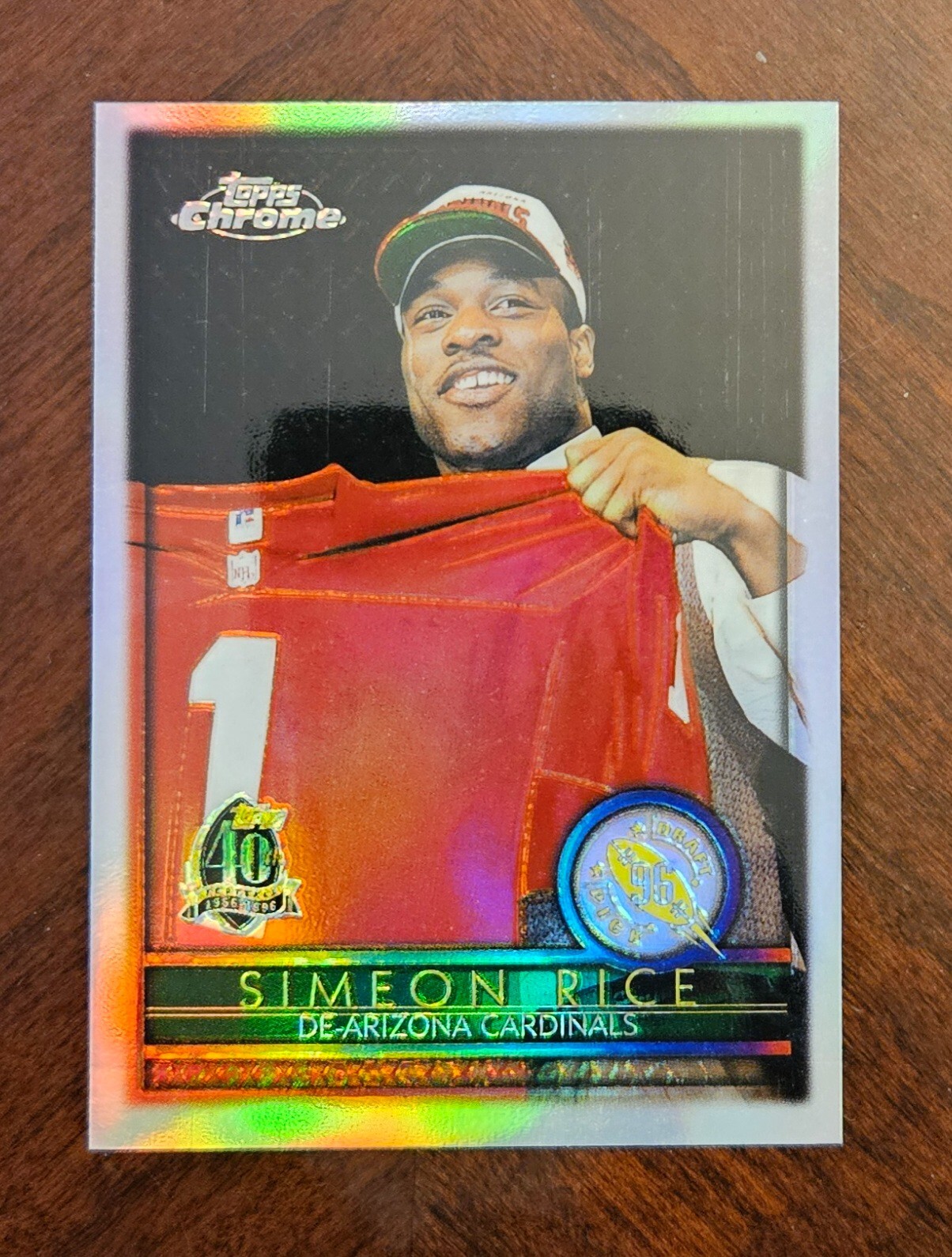 1996 Topps Chrome REFRACTOR Simeon Rice #155 RC Rookie - Good Centering