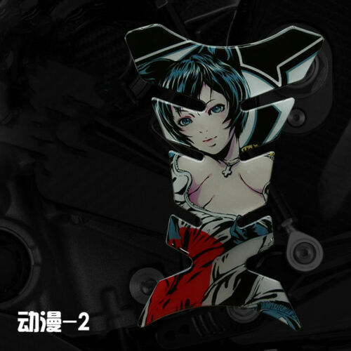 New Anime Girl Motorcycle Reflective Oil Fuel Tank Pads Protector Stickers Decal - Imagen 5 de 25