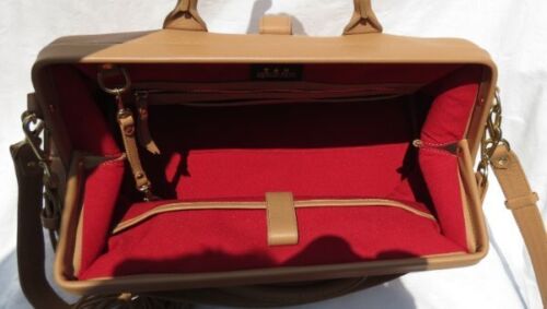 Borsa da viaggio TAH Portland USA in pelle marrone chiaro da medico Weekender $885 + borsa per scarpe - Foto 9 di 12