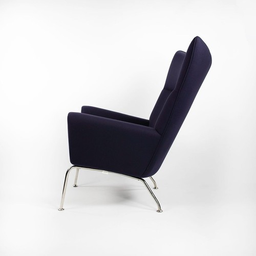 2015 Hans Wegner for Carl Hansen & Son Wing Lounge Chair Model CH445 Blue Fabric - Picture 8 of 10