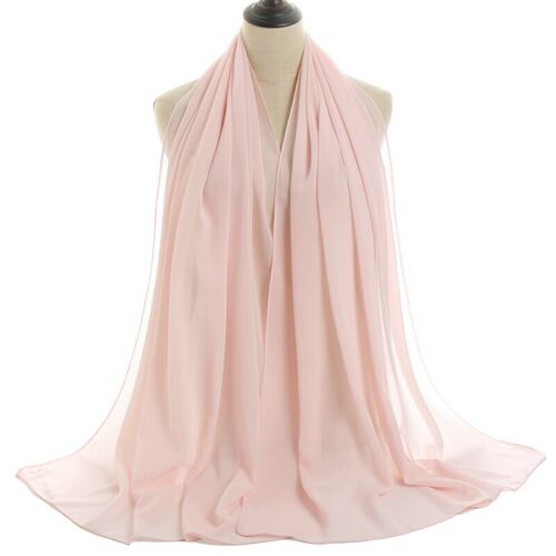 Women Muslim Plain Color Chiffon Hijab Scarf Long Shawls Wrap Head Scarves Hijab - Foto 42 di 88