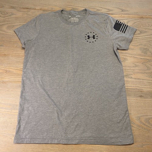 Under Armour Freedom Banner Gray T-Shirt Women’s S 1352160-035 The Classic Tee - Picture 3 of 15