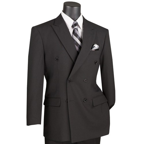 LUCCI Men's Double Breasted Classic Fit Poplin Polyester Suit NEW - Picture 2 of 27