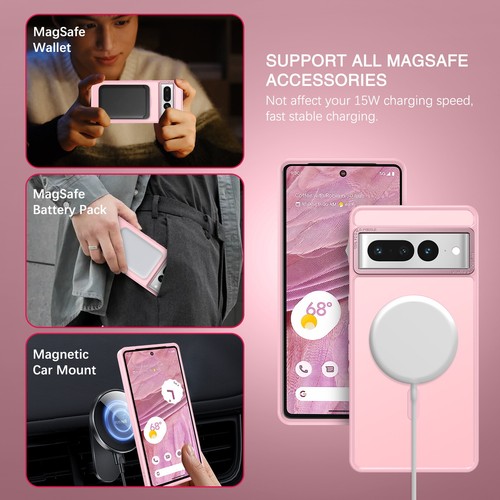 Case For Google Pixel 9/9a/8/7 Pro XL Mag Safe Magnetic Translucent Matte Cover - 第 231/277 張圖片