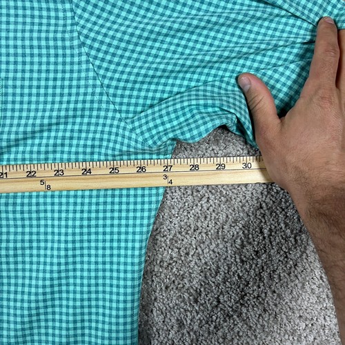 Peter Millar Mint Green Gingham Check Long Sleeve Button Up Shirt Mens XL - Picture 6 of 9