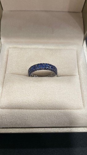 ANELLO IN ORO BIANCO CON ZAFFIRI BLU - Foto 3 di 3