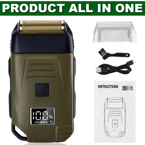 Afeitadora eléctrica USB recortadora de afeitar recargable para el cabello barba máquina de afeitar para hombre - Imagen 13 de 36