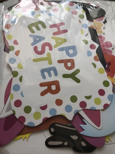 Happy Easter Bunny Hat eyeglasses Party Selfie Photo Booth Prop fun Game Sign - Picture 2 of 11