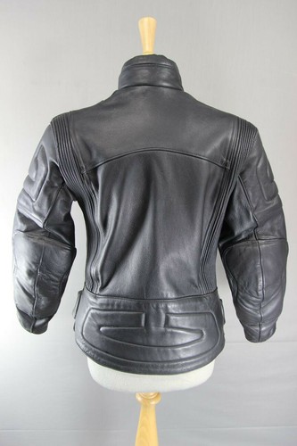 CLASSIC BRITISH MADE GEAR BLACK LEATHER BIKER JACKET: SIZE 14 - Picture 4 of 8