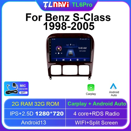 For 1998 - 2005 Mercedes Benz S Carplay GPS Android 13 Car Player Auto Radio - Picture 26 of 32