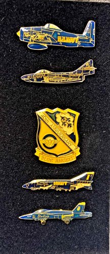 US Navy Blue Angels Historical Pins 10 Pins 40 Year Anniversary Framed 1946-1986 - Picture 6 of 13