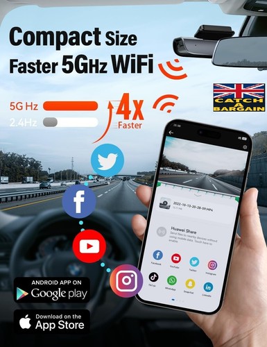 IIWEY EY02 Dual Dash Cam 4K+1080P, Built-in 5GHz WiFi Voice/App Control (E566) - Picture 7 of 20