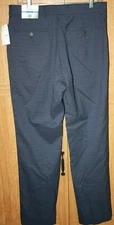 Perry Ellis Portfolio Blue Check 32X32 Polyester Blend Slim Fit Dress Slacks NWT