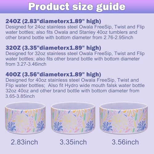 2Pcs Silicone Water Bottle Boot Owala 32OZ (3.35in bottom diameter) Clearx2 - Bild 7 von 7