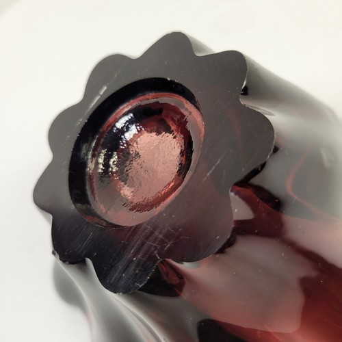 Art Glass Ashtray Dish Amethyst Purple Sea Shell Scallop Twist Murano Style - Picture 19 of 23