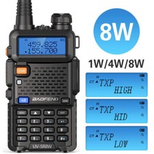 BaoFeng UV-5R 8W /4W/1W Tri-Power Portable Ham Two Way Radio Walkie Talkie V/UHF