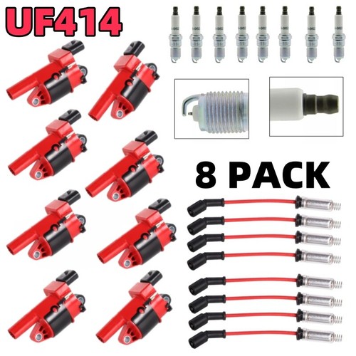 8* Ignition Coils & Spark Plugs & Wires For GMC Chevy Silverado 1500 Tahoe 5.3L - Picture 3 of 14
