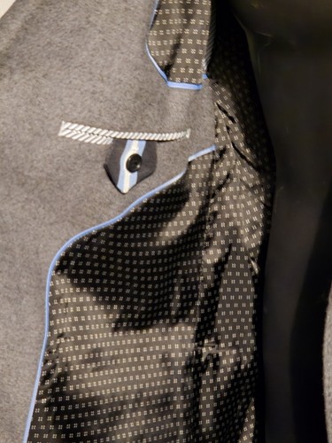 Alan Flusser Blazer Mens 46R Gray Cotton Suit Jacket Sport Coat Buttery Soft - Picture 5 of 9