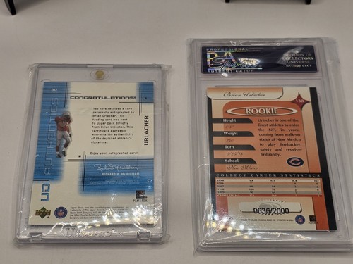 2 Brian Urlacher Rookies PSA 9 Elite #/2000 Auto #/300 Chicago Bears NM Wolfpack - Bild 4 von 6