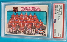 1975-76 Topps Montreal Canadiens Team Checklist #90 Guy Lafleur Ken Dryden PSA 9