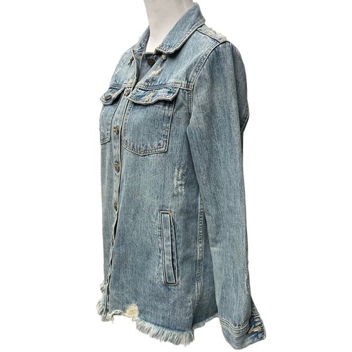 Thread & Supply Women's Villa Denim Jacket Size XS Medium Wash Blue Distressed - Picture 6 of 16