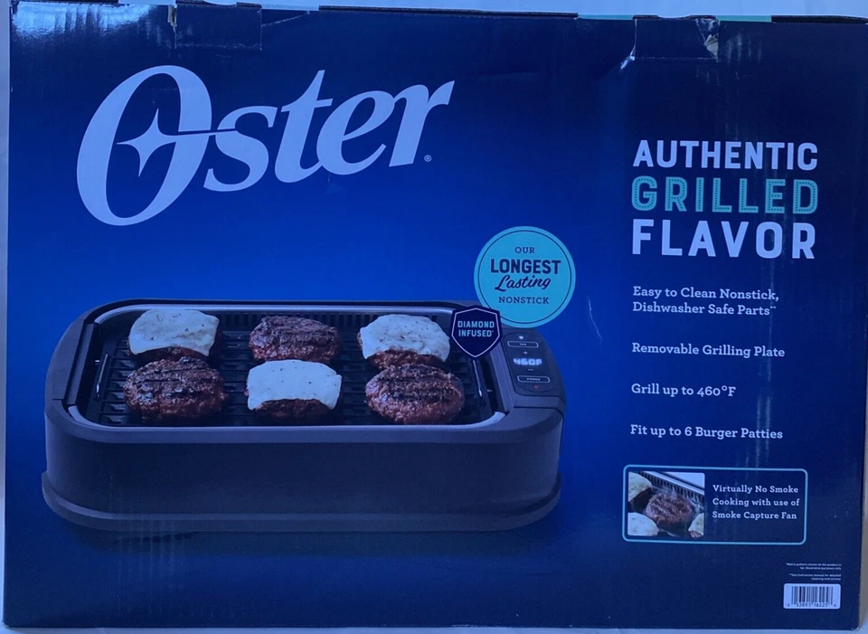 Oster Indoor Smokeless Dimondforce Nonstick Coating Grill New In Box - Image 2 of 4