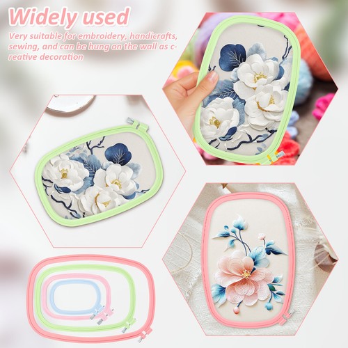 4/5Pcs Rectangular Embroidery Hoop Set ABS Plastic Cross Stitch Hoop Kit·- - Picture 9 of 14