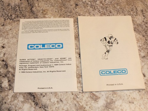Coleco Vision Super Action Football - Instruction Manuals Playbook - Picture 2 of 3