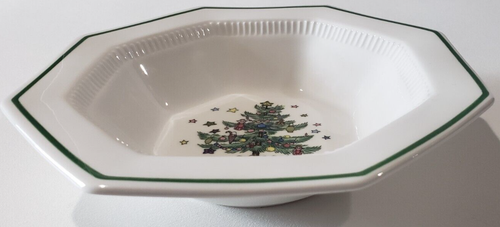 Nikko Christmastime Vegetable Bowls 9-1/8" LOT OF TWO Octagon Rim Made in Japan - Picture 6 of 6
