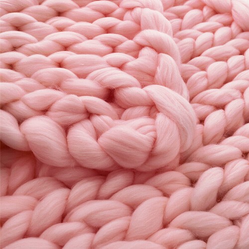 Thick Wool Chunky Knitted Blanket Handmade Sofa Bed Chair Throw Cushion Blanket - Picture 12 of 17