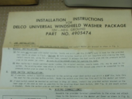 Paquete completo de lavadora de parabrisas Delco Power Sweep GM #4905474 NUEVO DE STOCK - Imagen 5 de 9