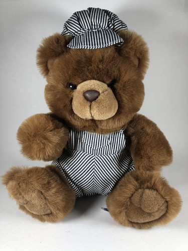 The Great Train Store Plush Bear Conductor A & A Stuffed Animal Toy Engineer 12”