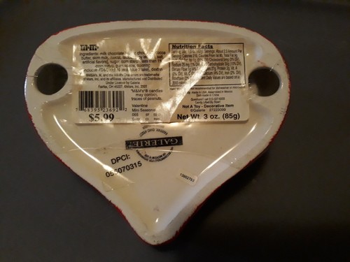 M&M's 3 Valentine's Day ❤ Shaped Candy Ceramic Dish/ Plastic ❤Photo Frame/ ❤Box - Picture 3 of 8