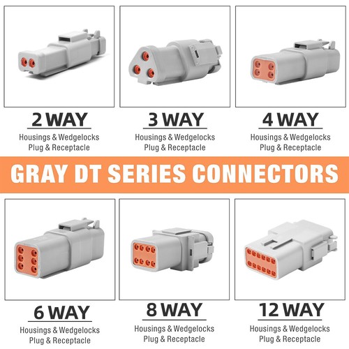 2 Pin DT DT04-2P DT06-2S Waterproof Electrical Connector Kit Replacement USA - Picture 3 of 7