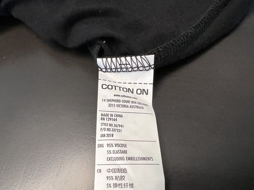 Cotton on Damen On/Off Shoulder Rüschen Halbarm schwarz Gr. Large - Bild 3 von 7