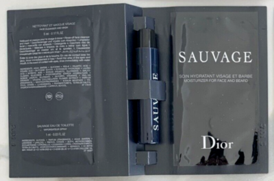DIOR Sauvage Mens Moisturizer 3m face cleanser and Mask 2ml SAMPLE