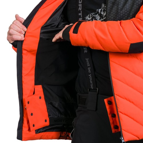 Northfinder Men's ski insulated comfortable jacket ZENO orangeblack L - Picture 14 of 16