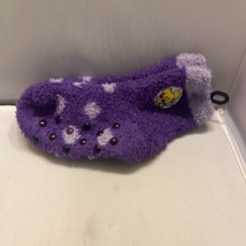 Disney Fairies Cozy Slipper Socks Shoe Size 4-6 Grip Purple - Picture 4 of 14