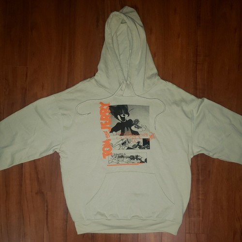 NWT TOM AND JERRY MEDIUM HOODIE HOODY SWEATER MERCH BRAND TV SHOW TAN BEIGE  - Picture 2 of 9