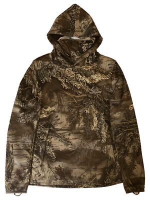 Realtree Womens Brown Camo Hoodie Sweatshirt with Face Gaiter Camouflage 