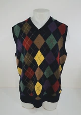 J. CREW -  ARGYLE  100% LAMBSWOOL Mens XL. Vest
