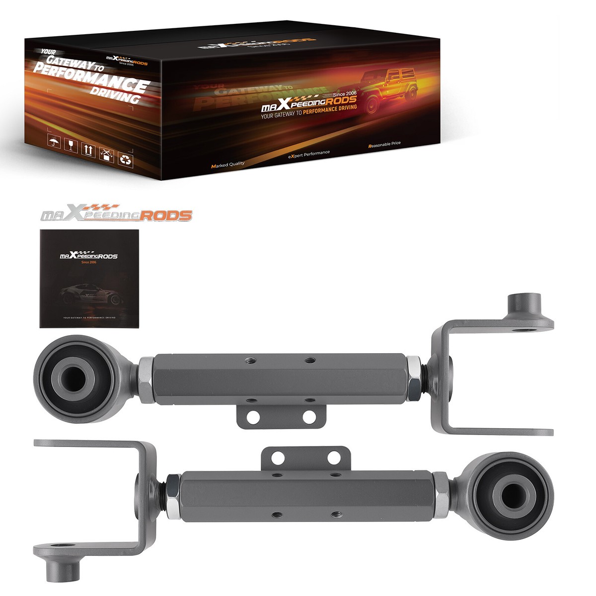 maXpeedingrods -2° to +4° Rear Camber Arm for Honda CR-V FWD/AWD 2007-2016, Adjustable Control Arm Kit, Gray